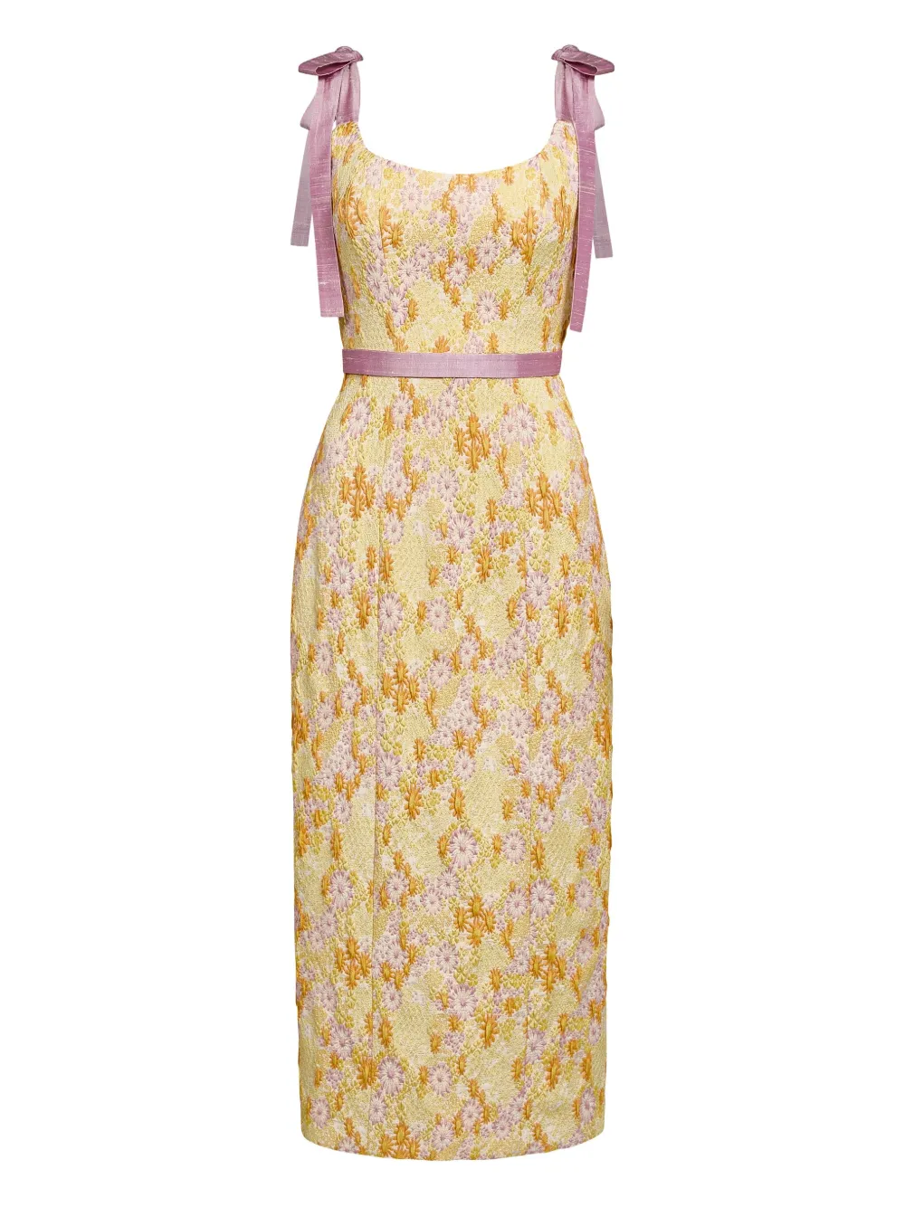 Markarian Acacia Belted Brocade Corset Dress In Multi