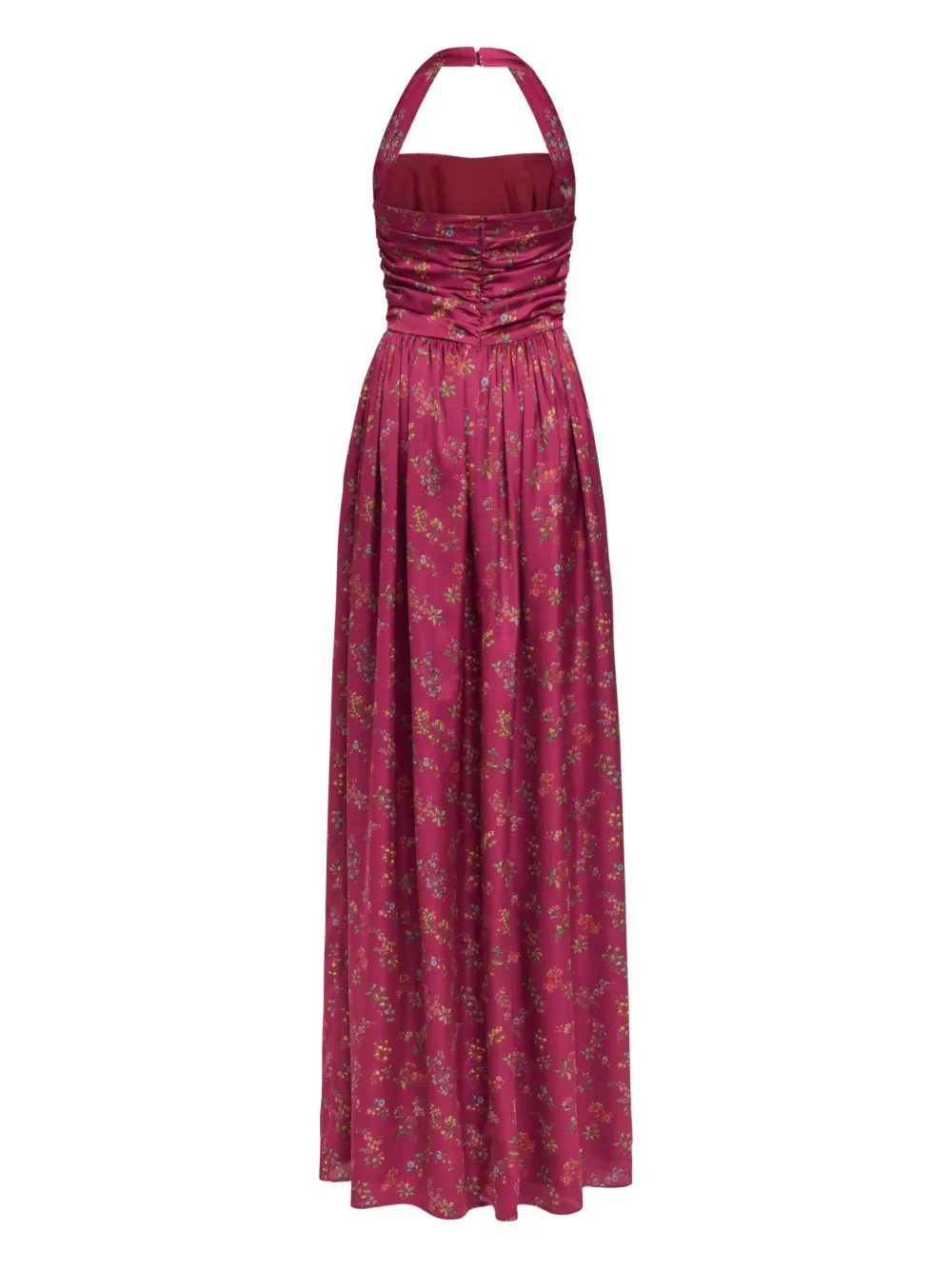Markarian Anastasia halterjurk met bloemenprint en ruches - Rood