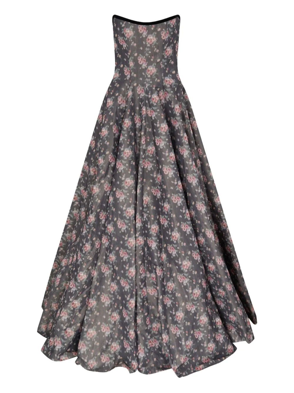 Markarian Laila taffeta avondjurk met bloemen Grijs