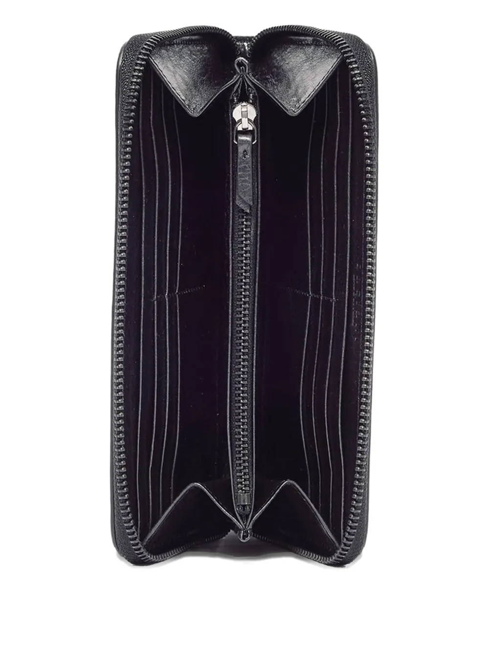 Orciani Gotham Zipped Leather Wallet In Black