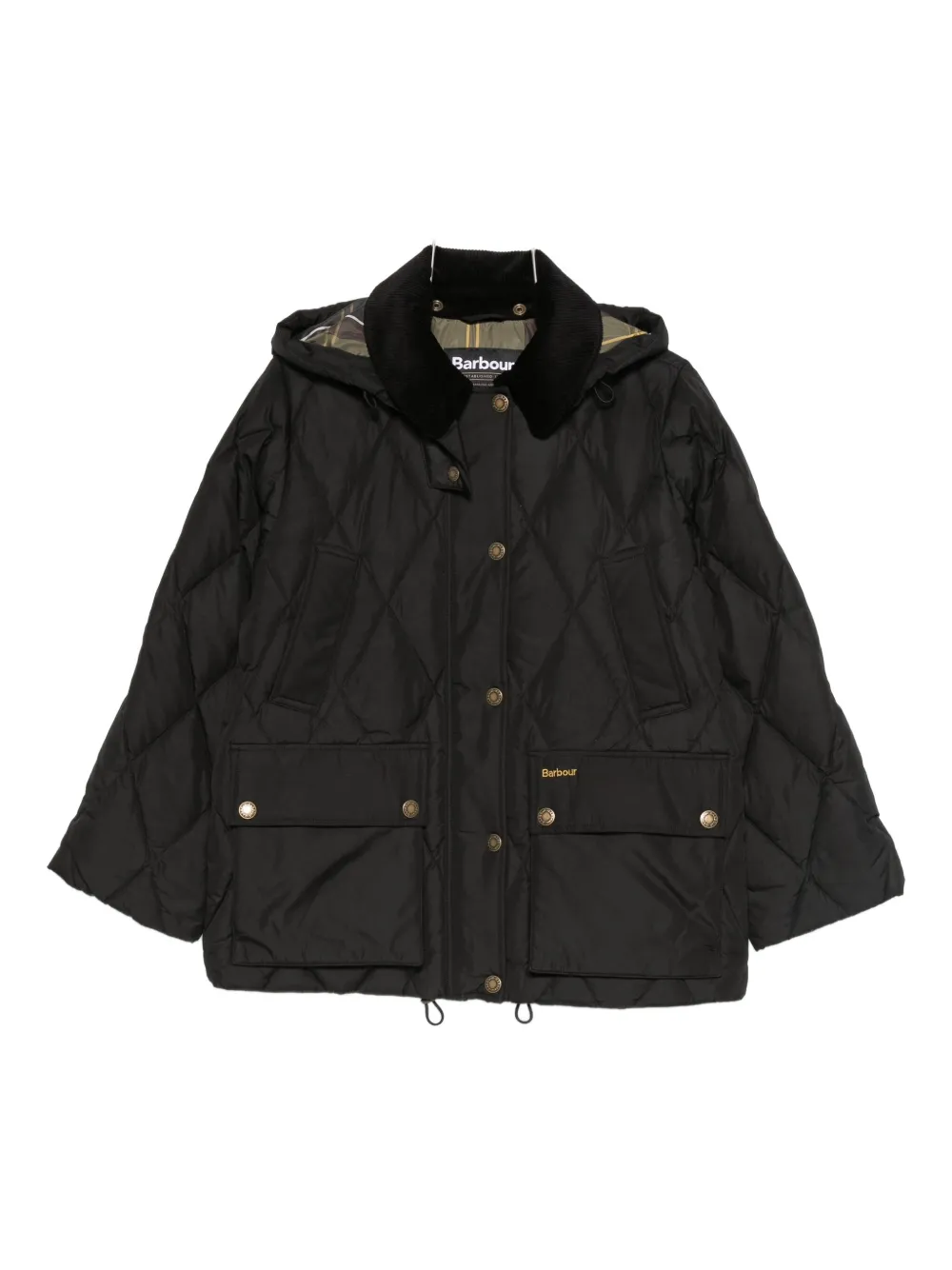 Barbour Yasmin Hooded Puffer Jacket In Black