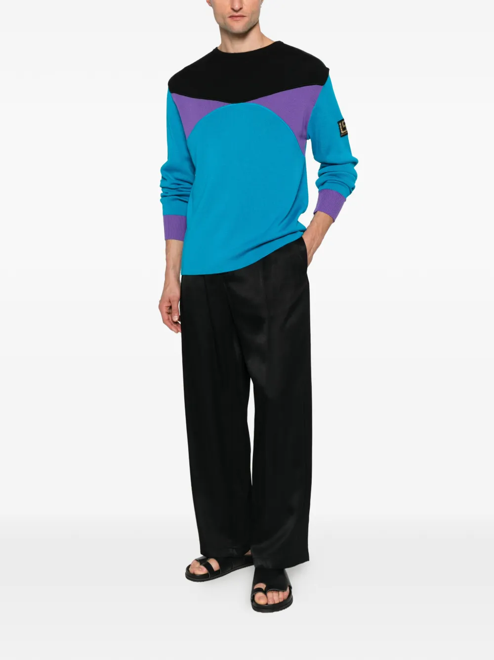 Versace Pre-Owned 2000s colour-block-design sweater | Image 2