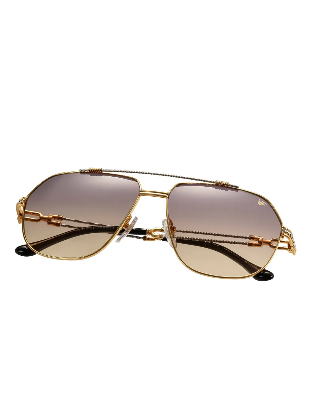 Vintage Frames Company Rope Detail Sunglasses In Gold