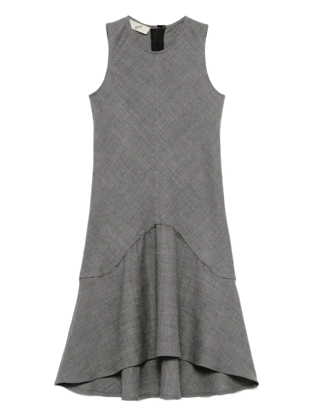 Bite Studios Sleeveless Asymmetrical Mini Dress In Gray