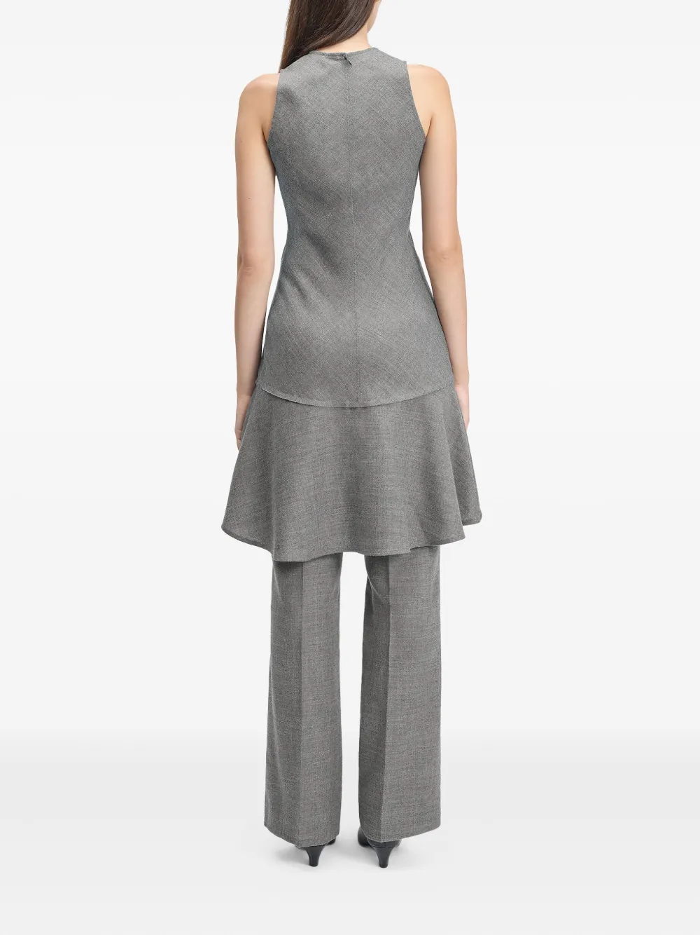 Bite Studios Sleeveless Asymmetrical Mini Dress In Gray