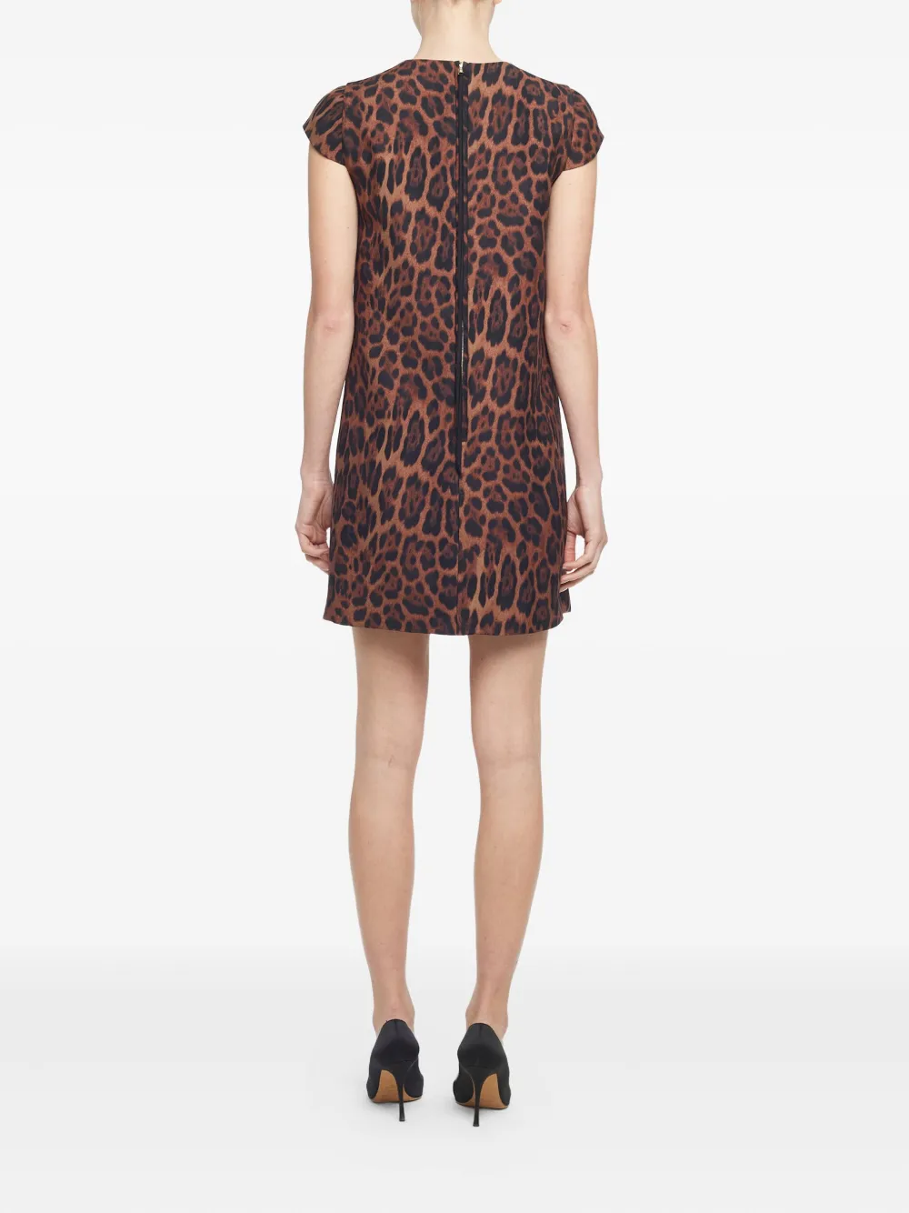 Adam Lippes Izzy Leopard-print Mini Dress In Brown