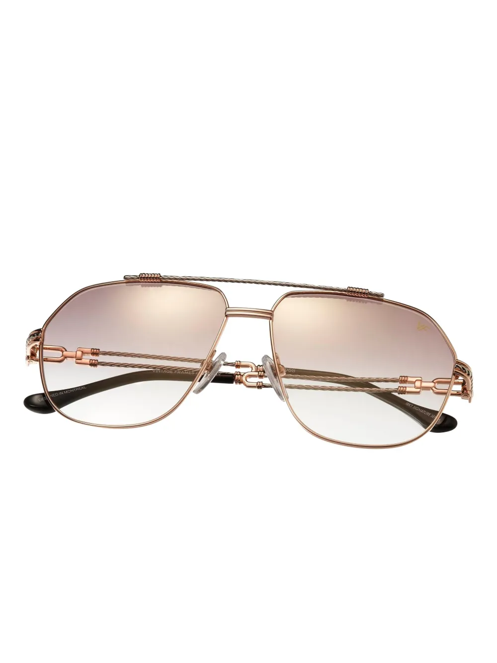 Vintage Frames Company Double Rope Geometric Sunglasses In Pink