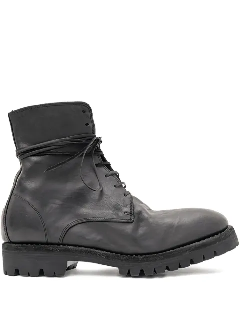 Guidi bottines en cuir à lacets
