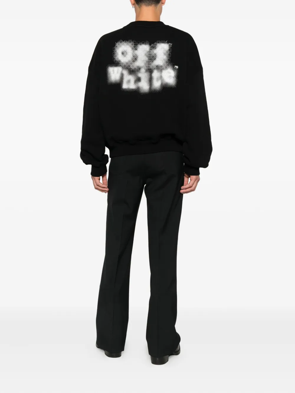 Off-White Sweater met logoprint - Zwart
