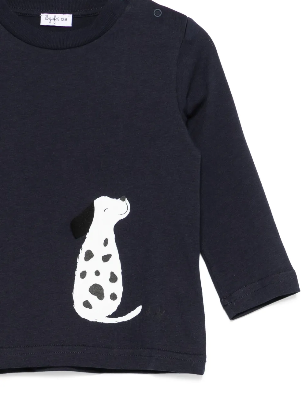 Il Gufo Dalmatian T-shirt met lange mouwen en grafische print Blauw