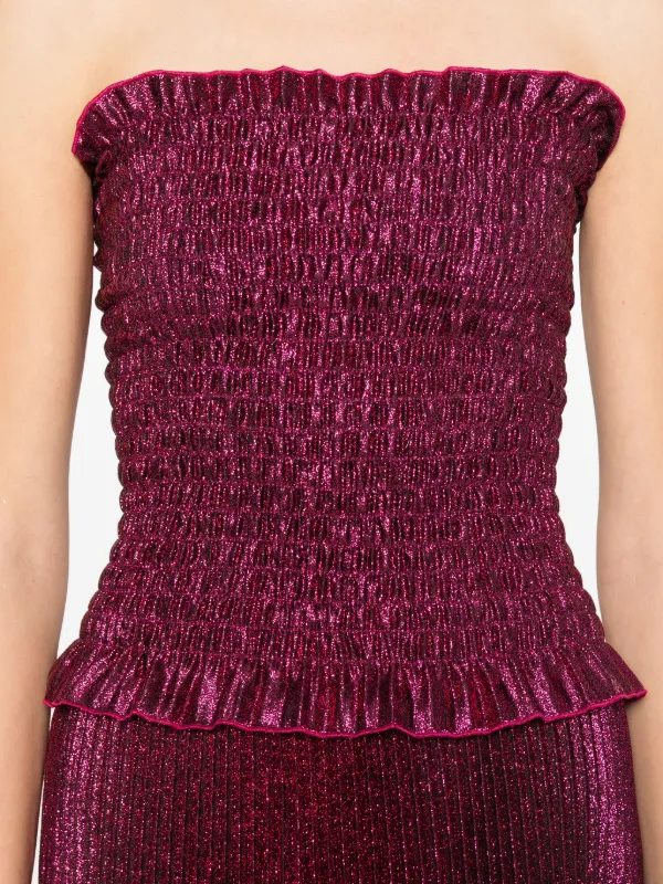 L'IDE Maya Shirred Gown | Red | FARFETCH KW