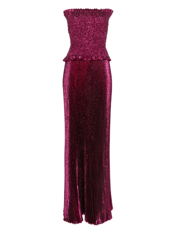 strapless open back dress Nightbloom Pleated Midi Dress S main image 0