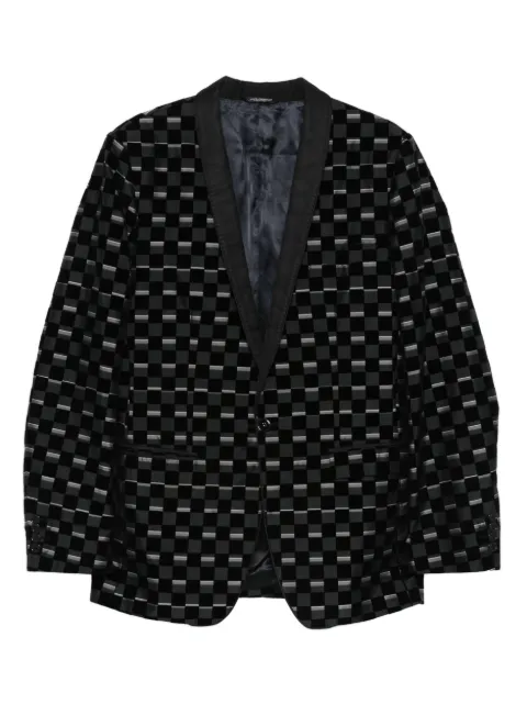 Dolce & Gabbana Pre-Owned blazer con motivo de cuadros 2000