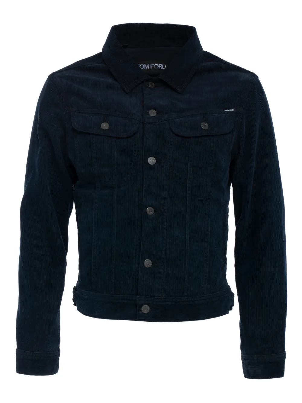 TOM FORD chest-pocket corduroy jacket - Blu
