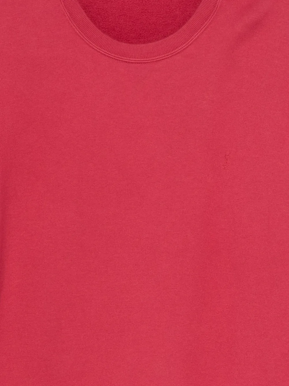 Saint Laurent Cotton Sweatshirt With Crew Neck And Long Sleeves In Red