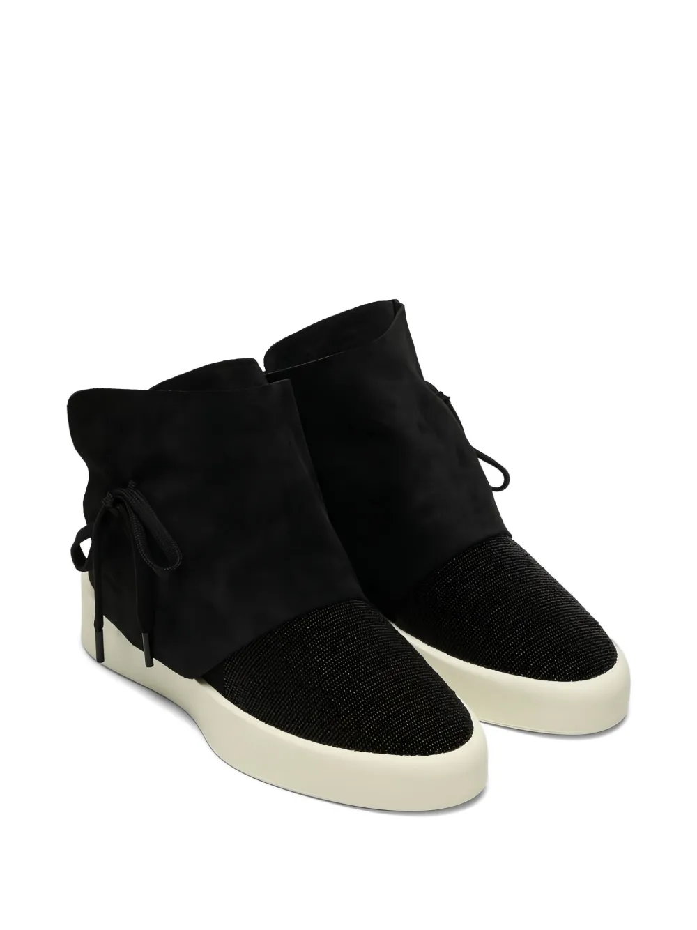 Fear Of God Bead-detail Lace-up Sneakers In Black