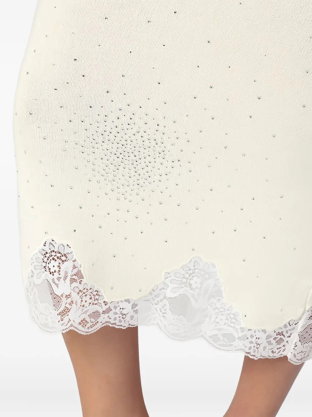 Embellished Lace Midi Skirt