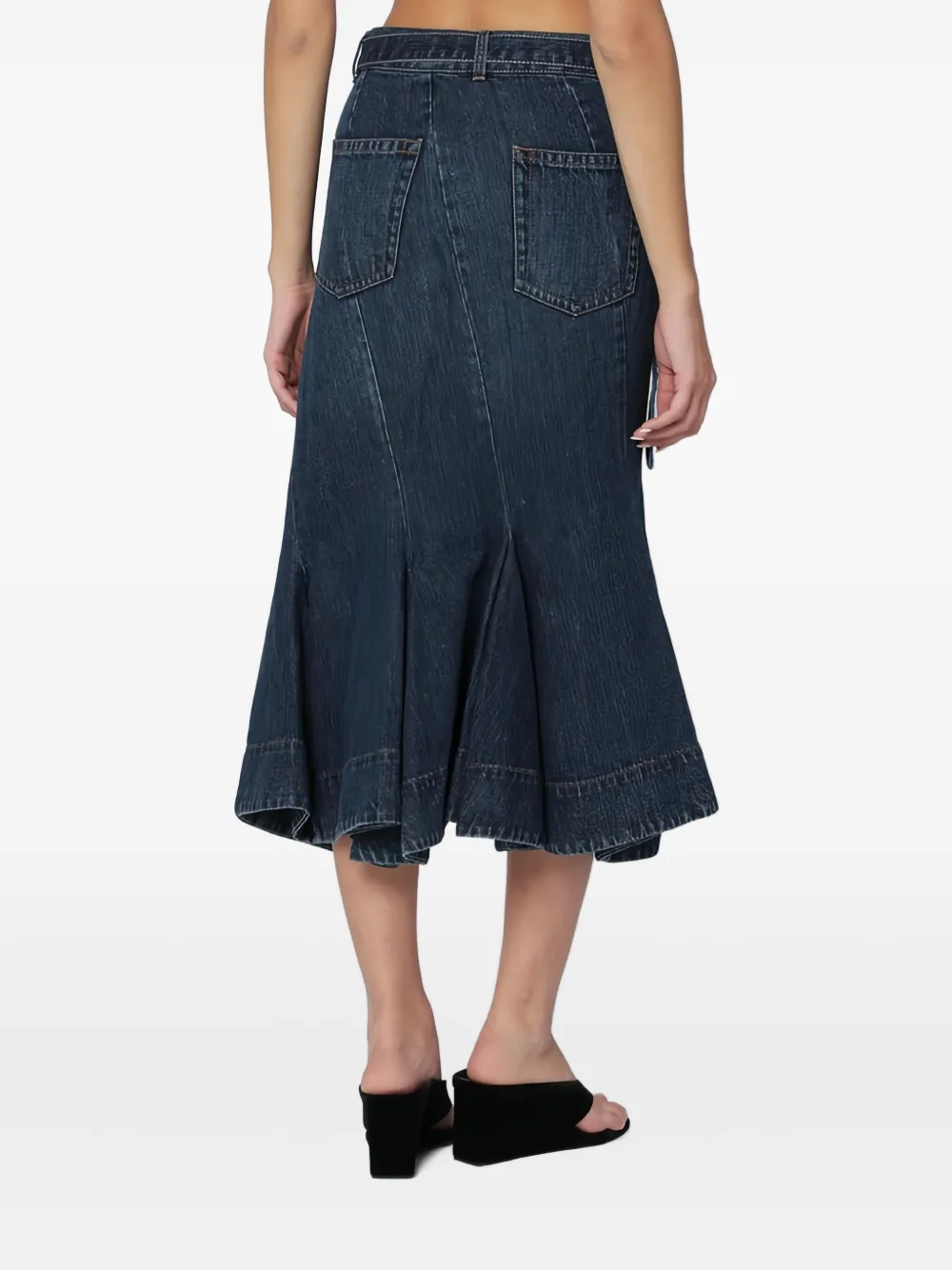 sacai Rok met ritsdetail Blauw