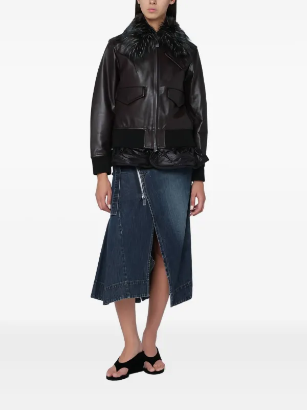 Sacai ジップディテール スカート | ブルー | FARFETCH JP