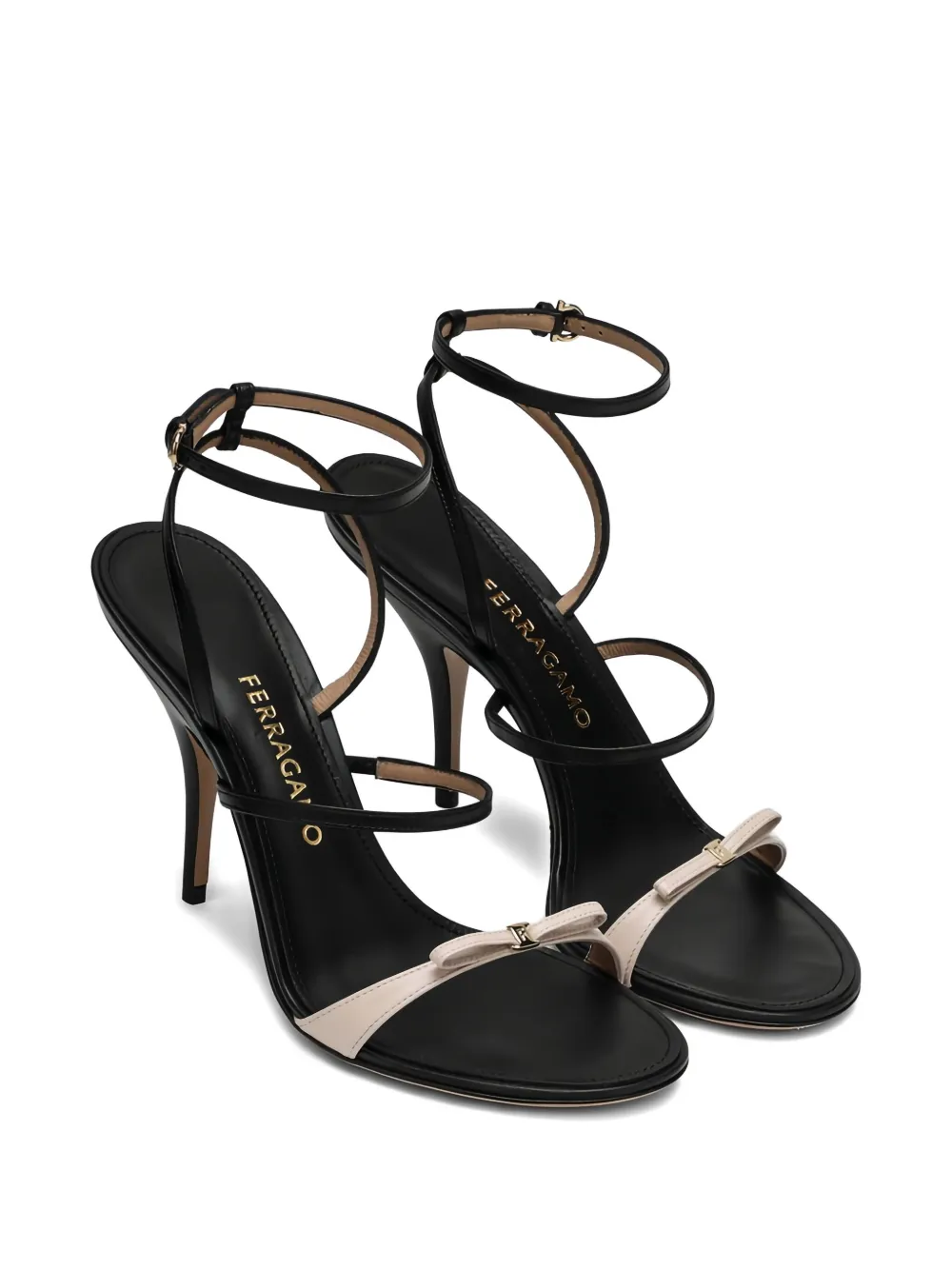 Ferragamo 95 mm Ariel sandalen met strikdetail Zwart