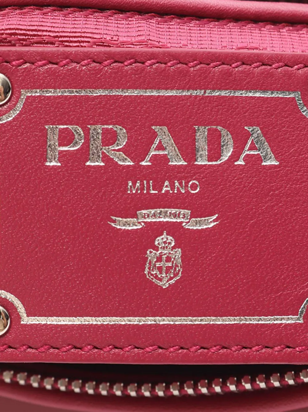 Pre-owned Prada 2013-2025 Soft Calfskin Trimmed Tessuto Shoulder Bag In Pink