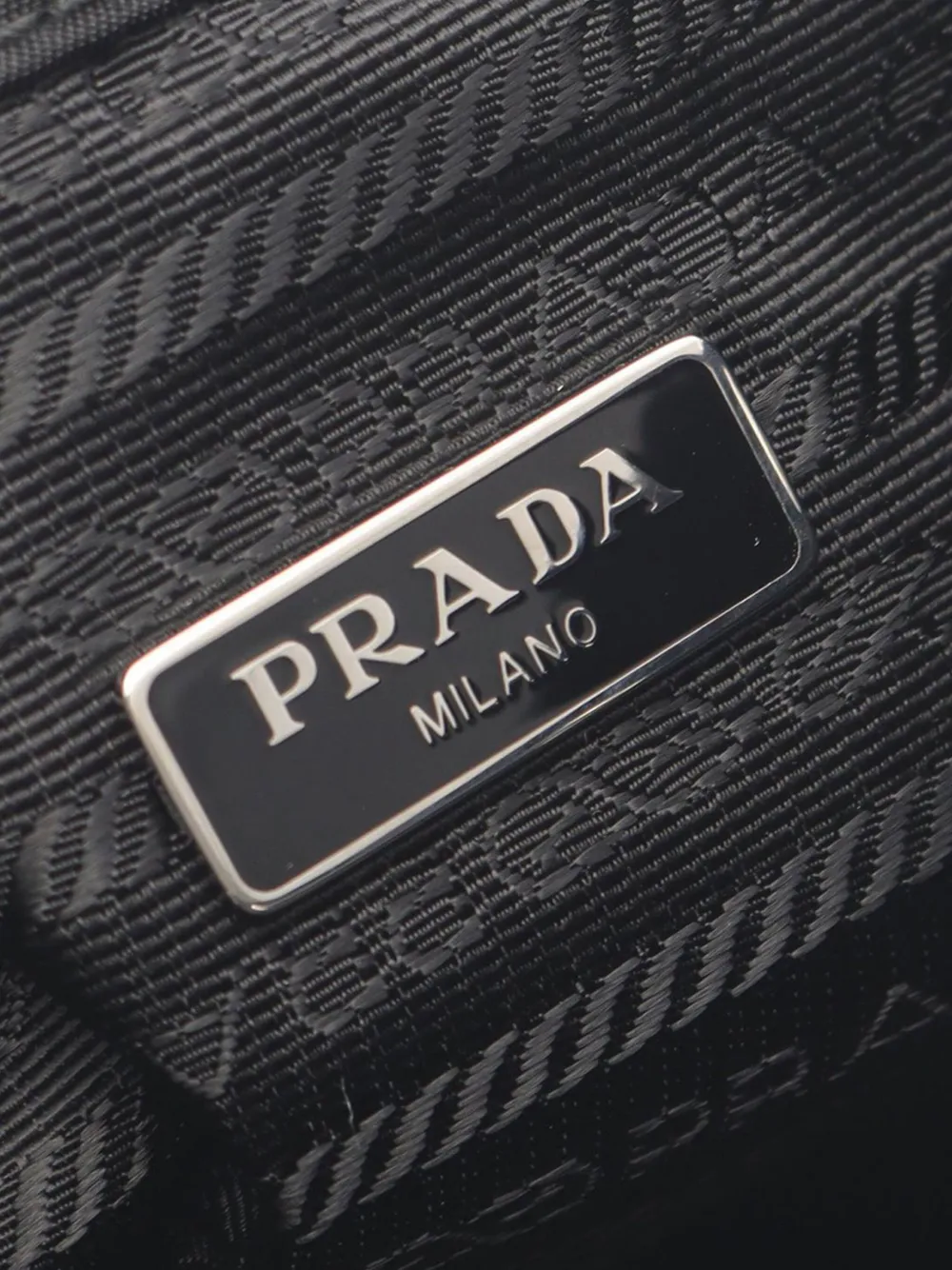 Pre-owned Prada 2013-2025 Re Nylon Drawstring Pouch In Black
