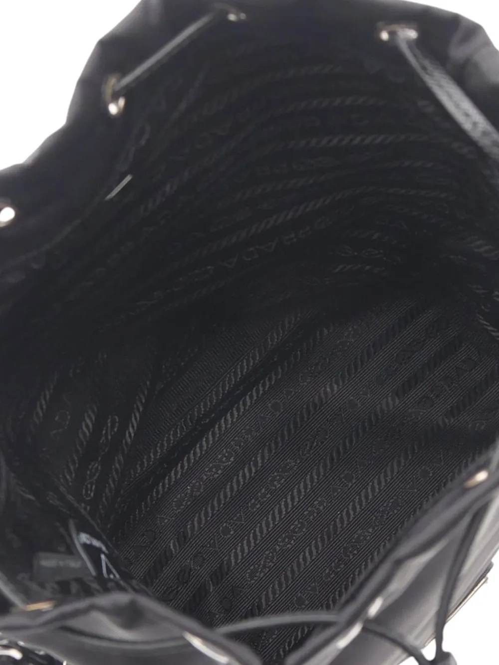 Pre-owned Prada 2013-2025 Re Nylon Drawstring Pouch In Black