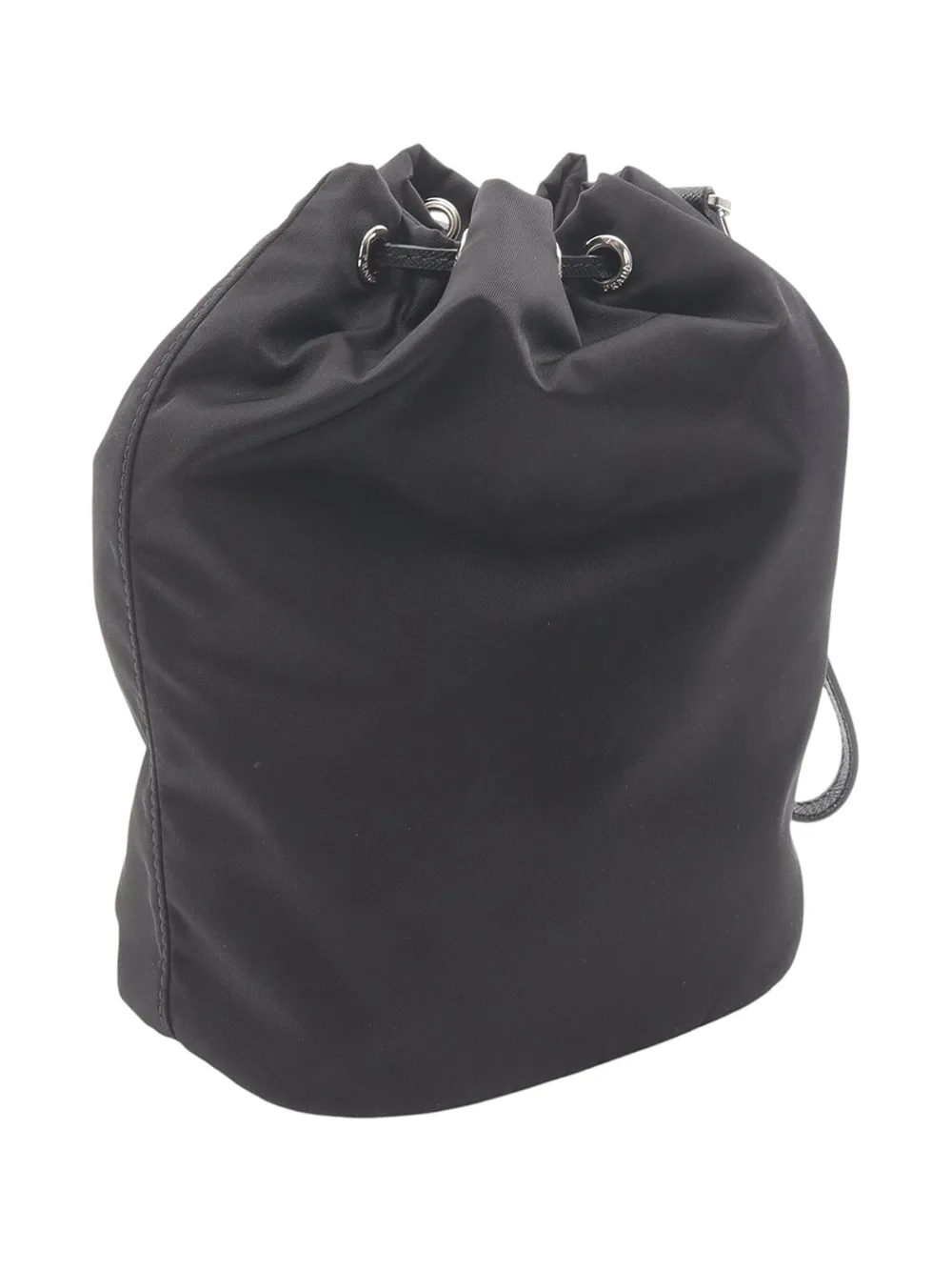 Pre-owned Prada 2013-2025 Re Nylon Drawstring Pouch In Black
