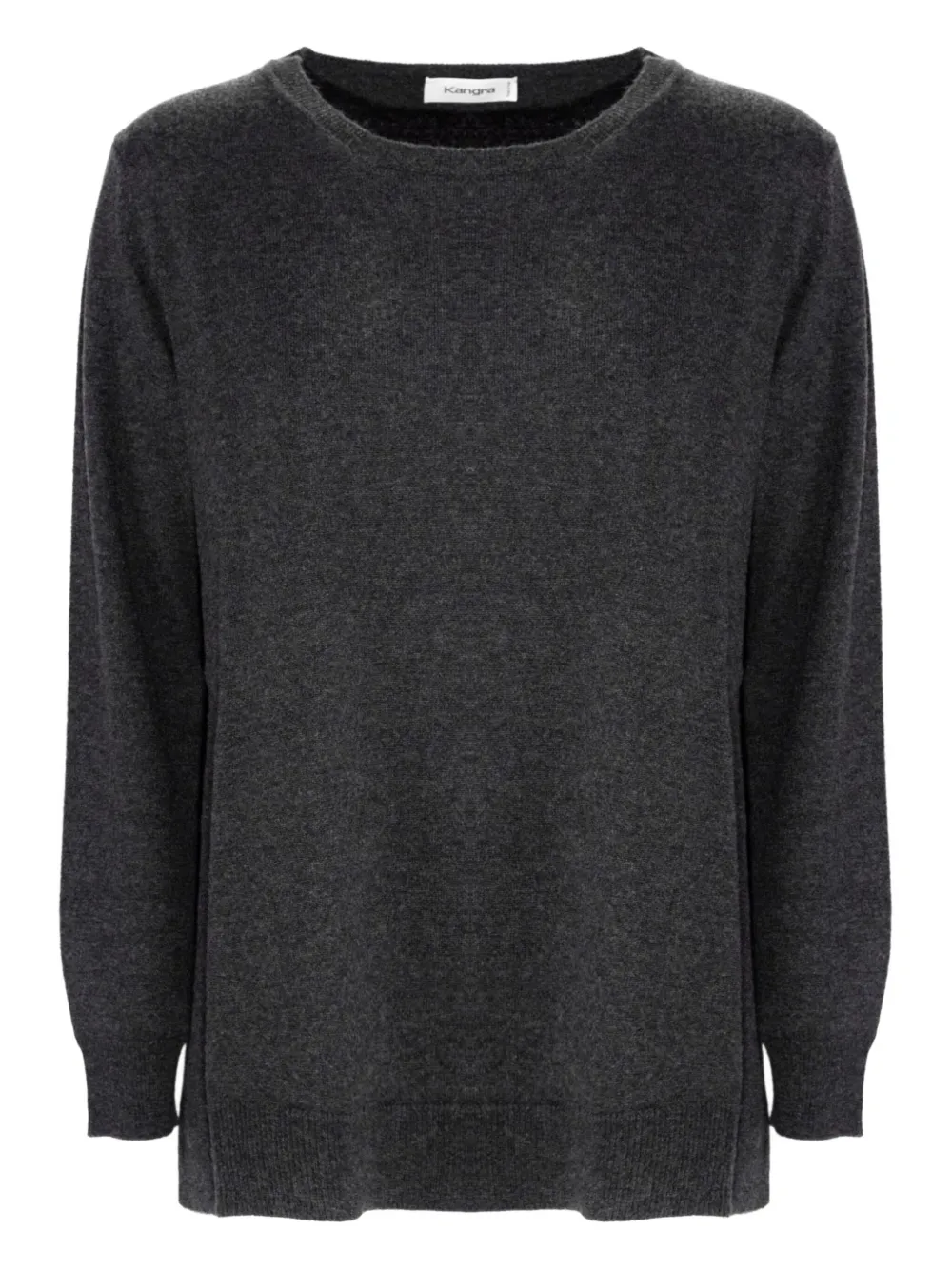 Kangra Cashmere Side-slit Sweater In Gray