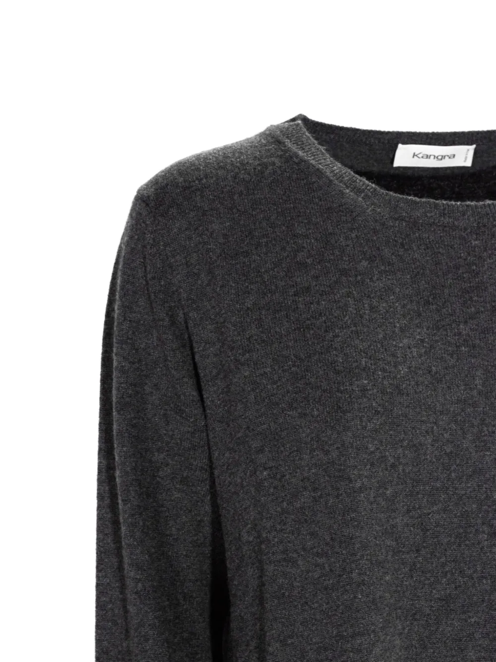 Kangra Cashmere Side-slit Sweater In Gray