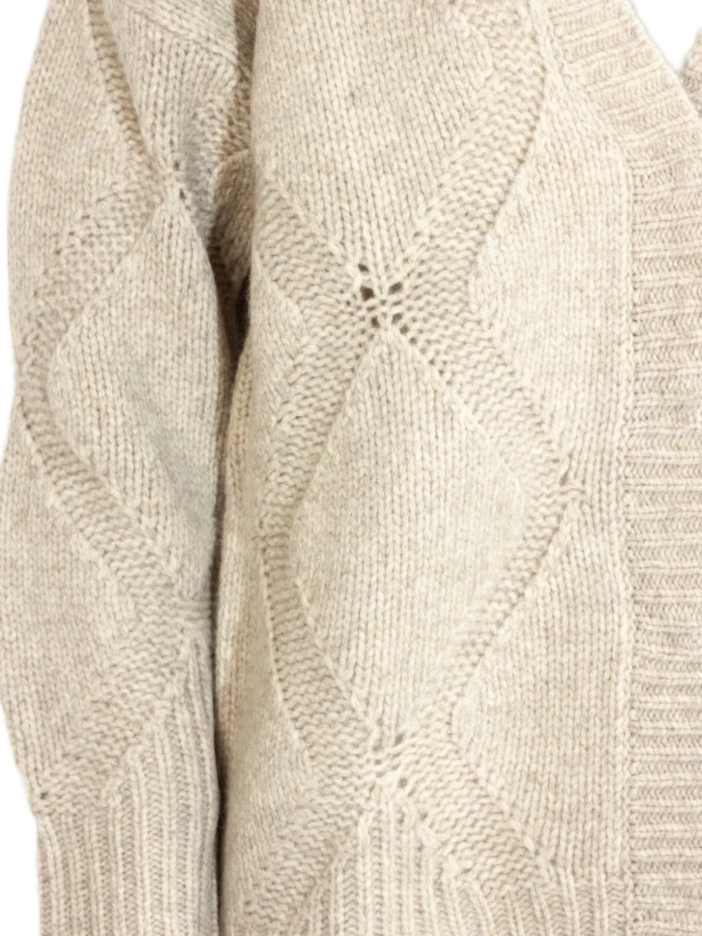 Kangra Cashmere Diamond-pattern Cardigan In Neutral