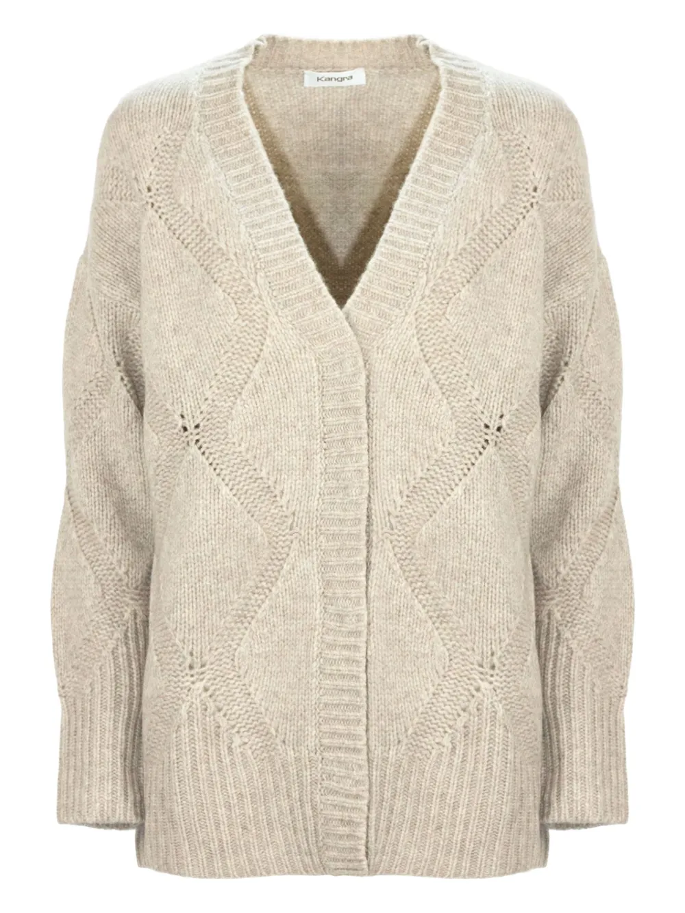 Kangra diamond-pattern cardigan | Neutrals | Image 1