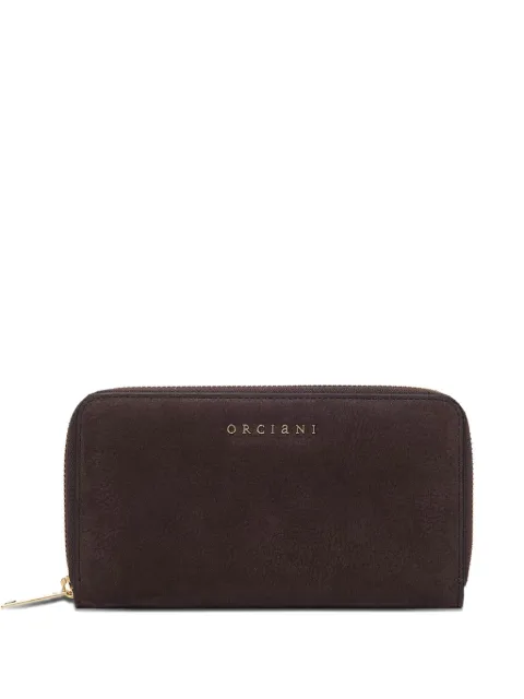 Orciani zip hammered leather wallet