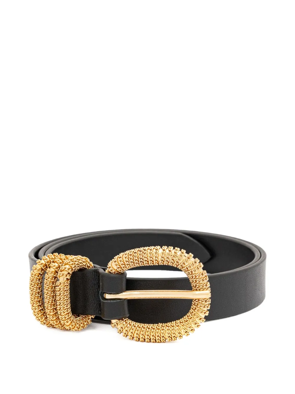 Orciani cinturón de piel con triple bucle | negro | Image 1