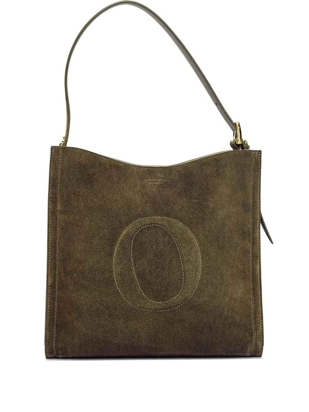 Orciani Medium Her-o Leather Shoulder Bag In Green