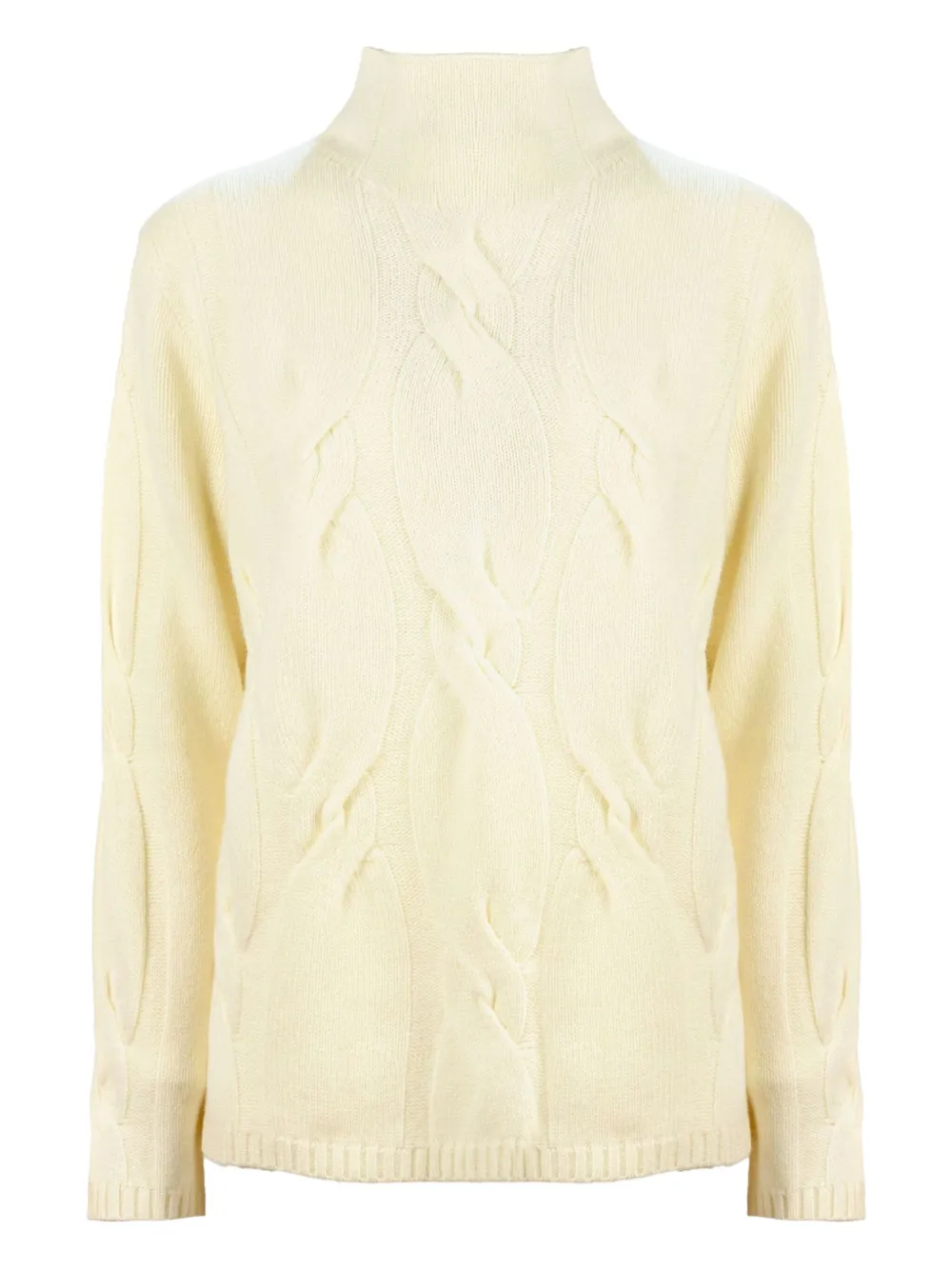 Kangra Cashmere Cable-knit High-neck Sweater In Neutral