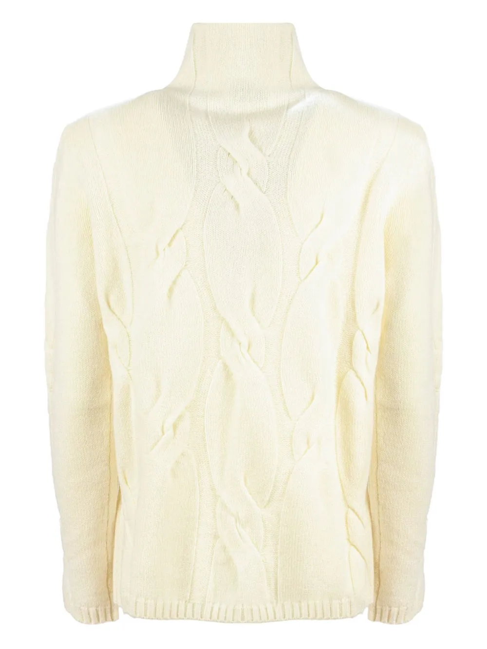 Kangra Cashmere Cable-knit High-neck Sweater In Neutral