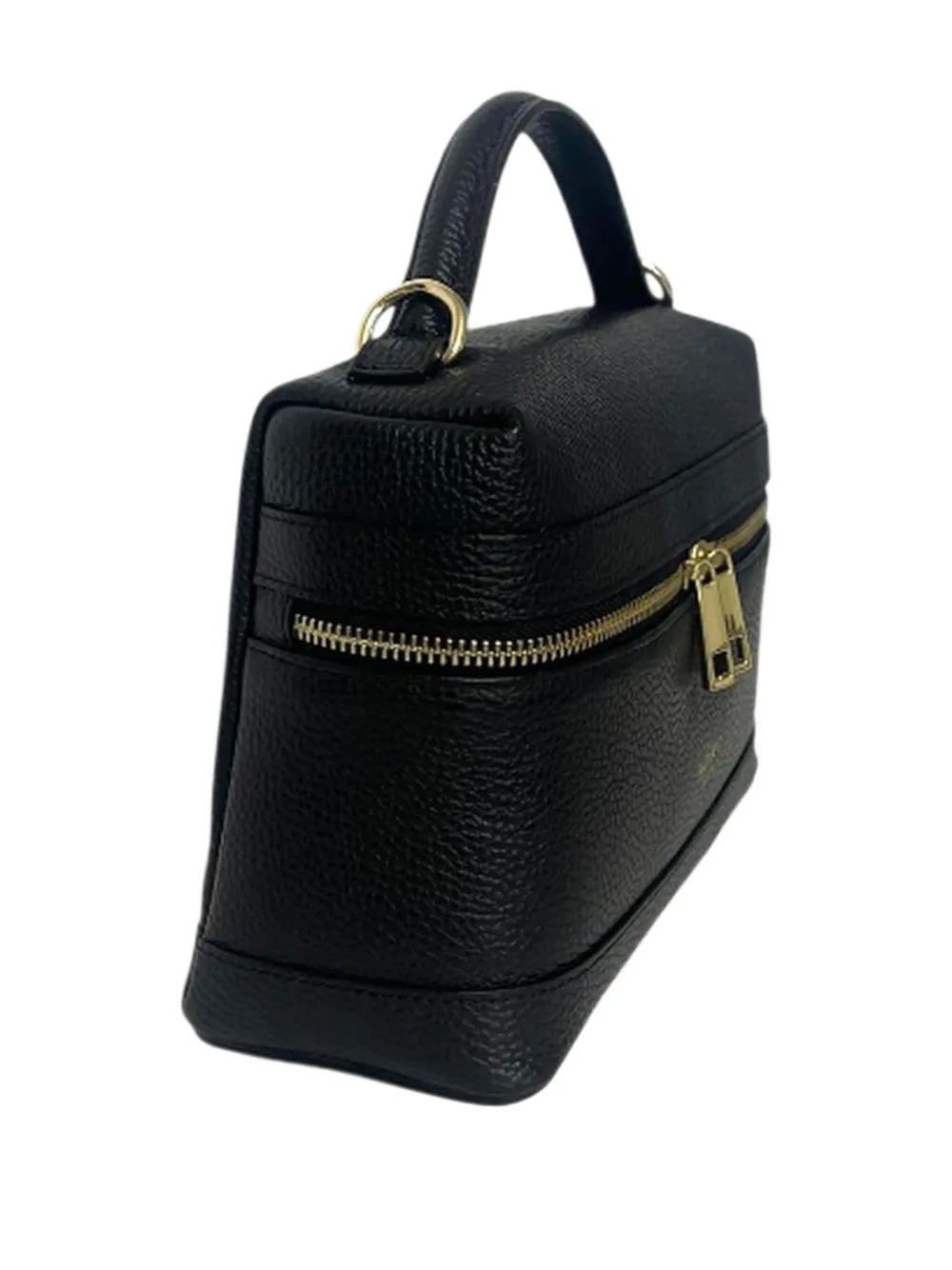 Avenue 67 zip leather tote bag - Zwart