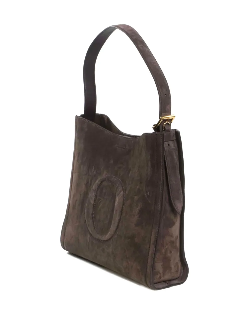 Orciani Suede Adjustable Strap Tote Bag In Brown