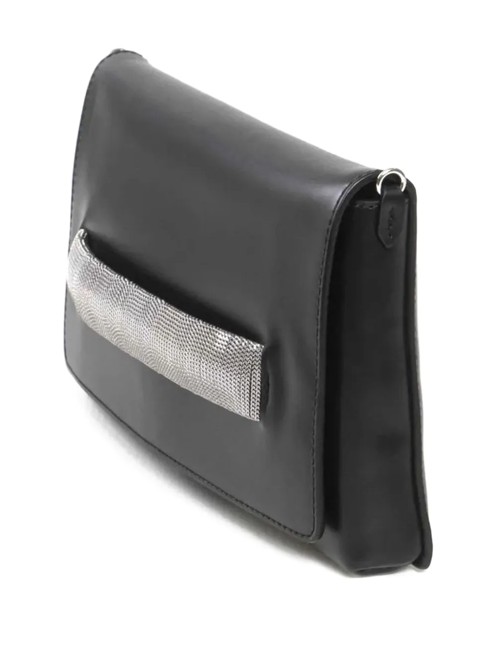 Orciani Gossip leren clutch Zwart