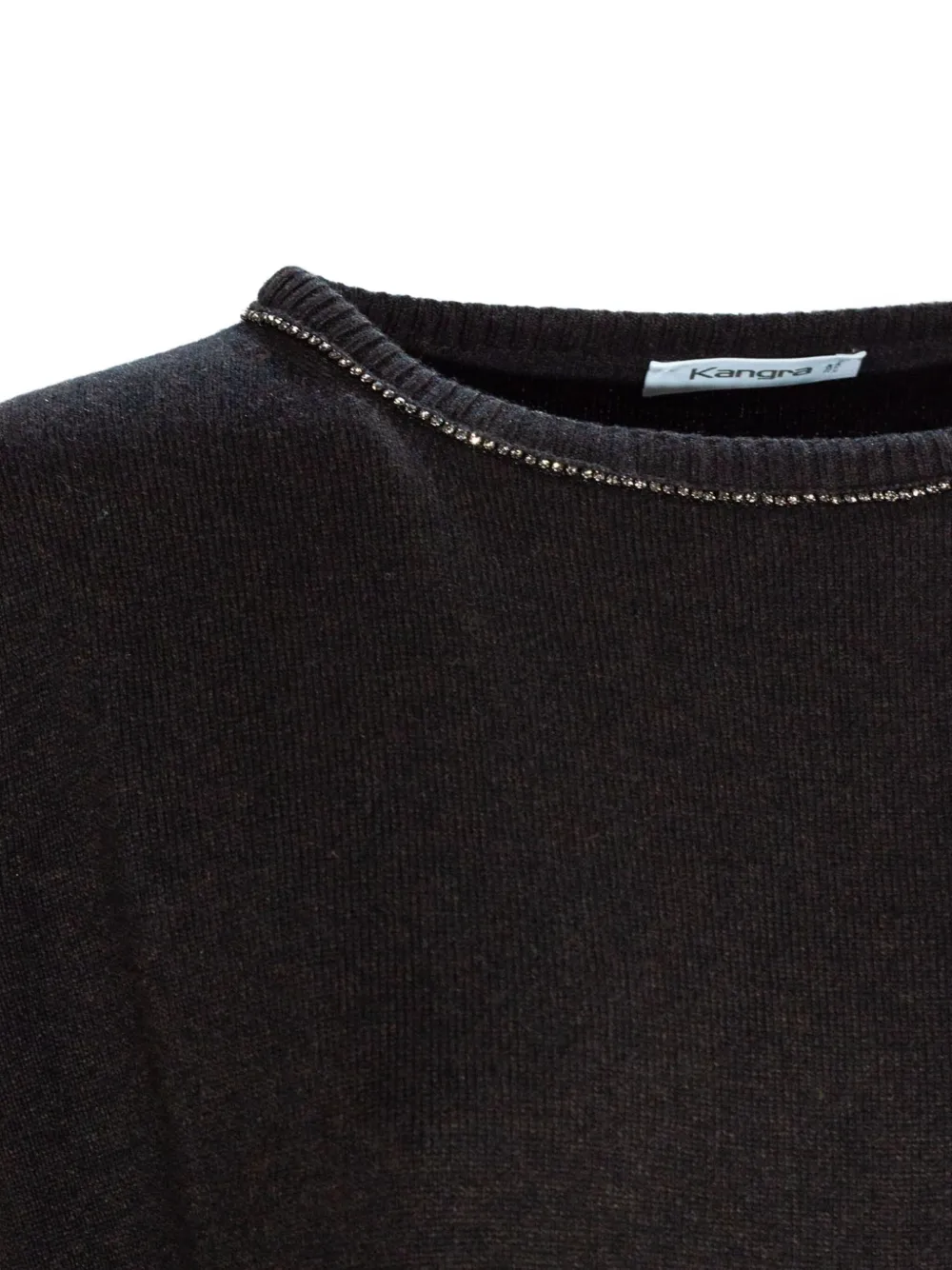 Kangra Cashmere Embellished-neck Sweater In Brown