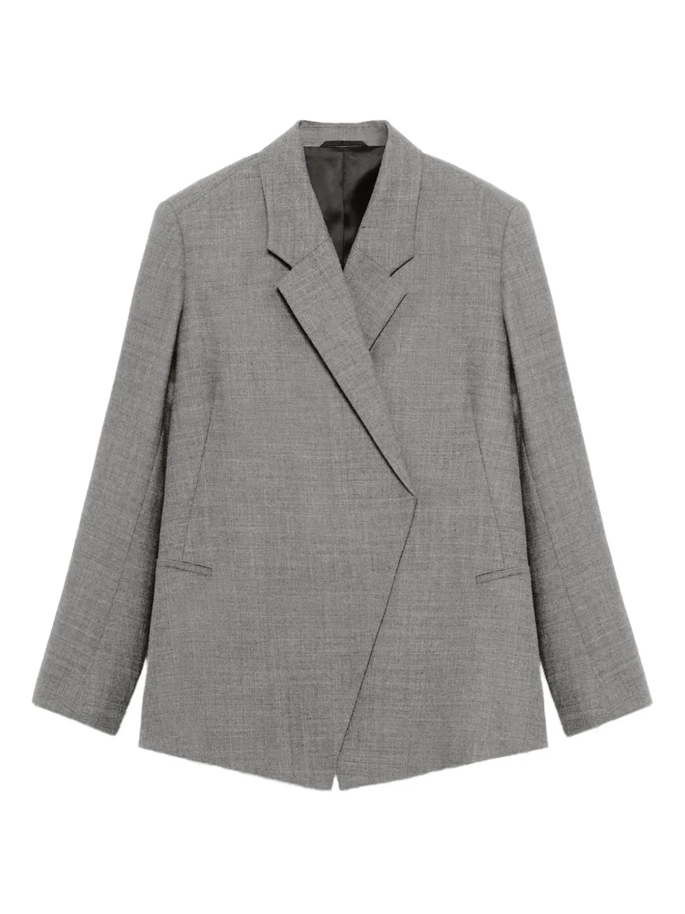 Bite Studios Asymmetric-fastening Blazer In Gray