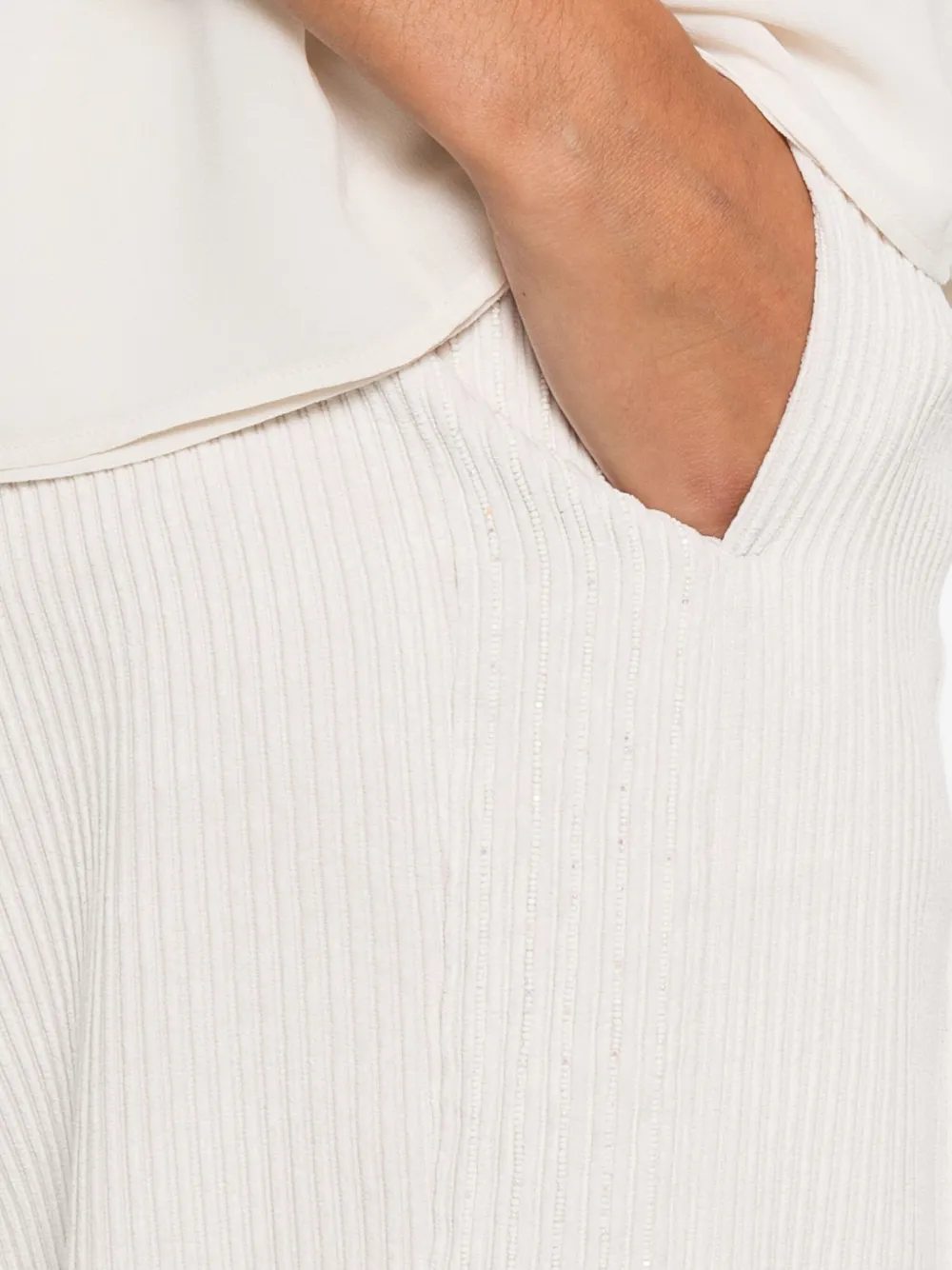 Peserico Ribfluwelen broek Wit