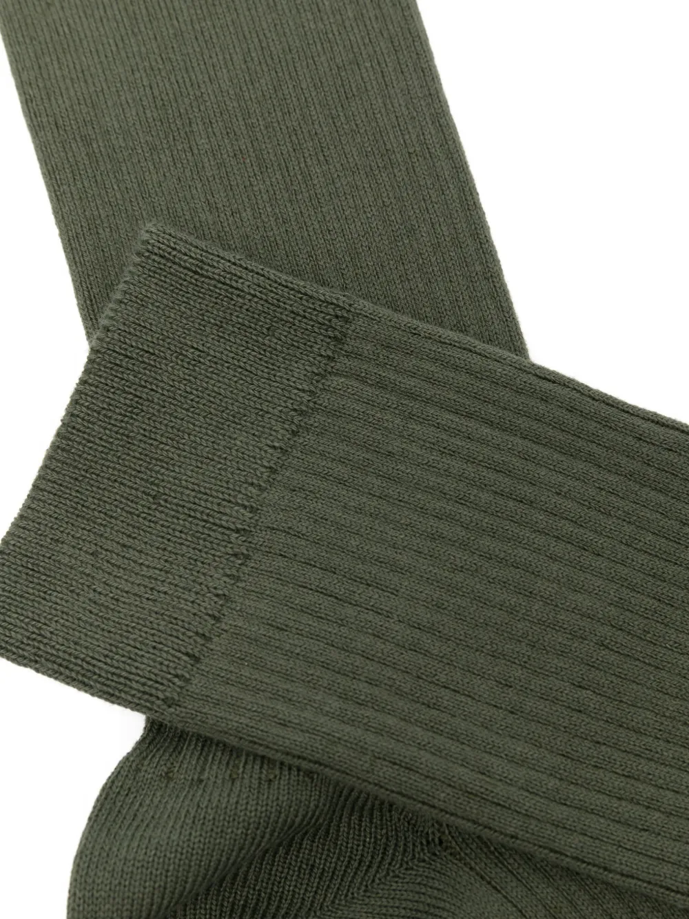Sunspel Ribbed Socks In Green