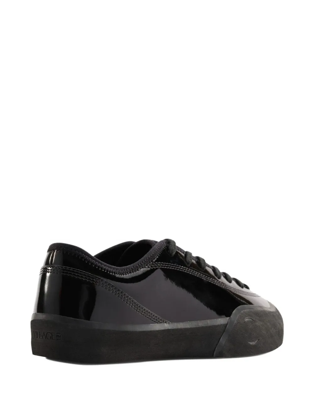 Village Pm Gloss Lace-up Trainers In Black