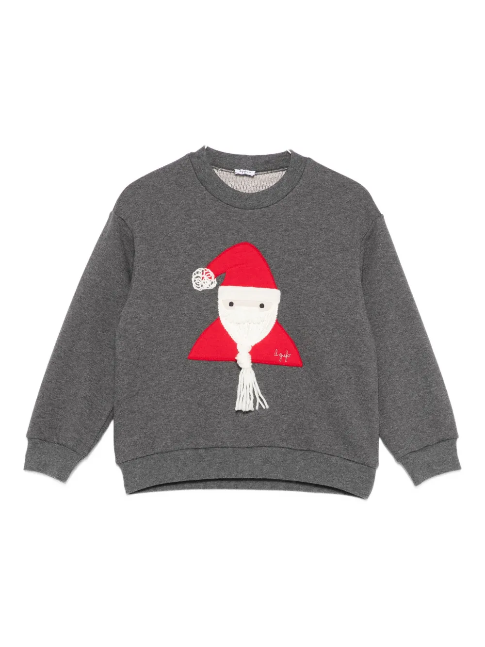 Il Gufo santa appliqué sweater - Grigio