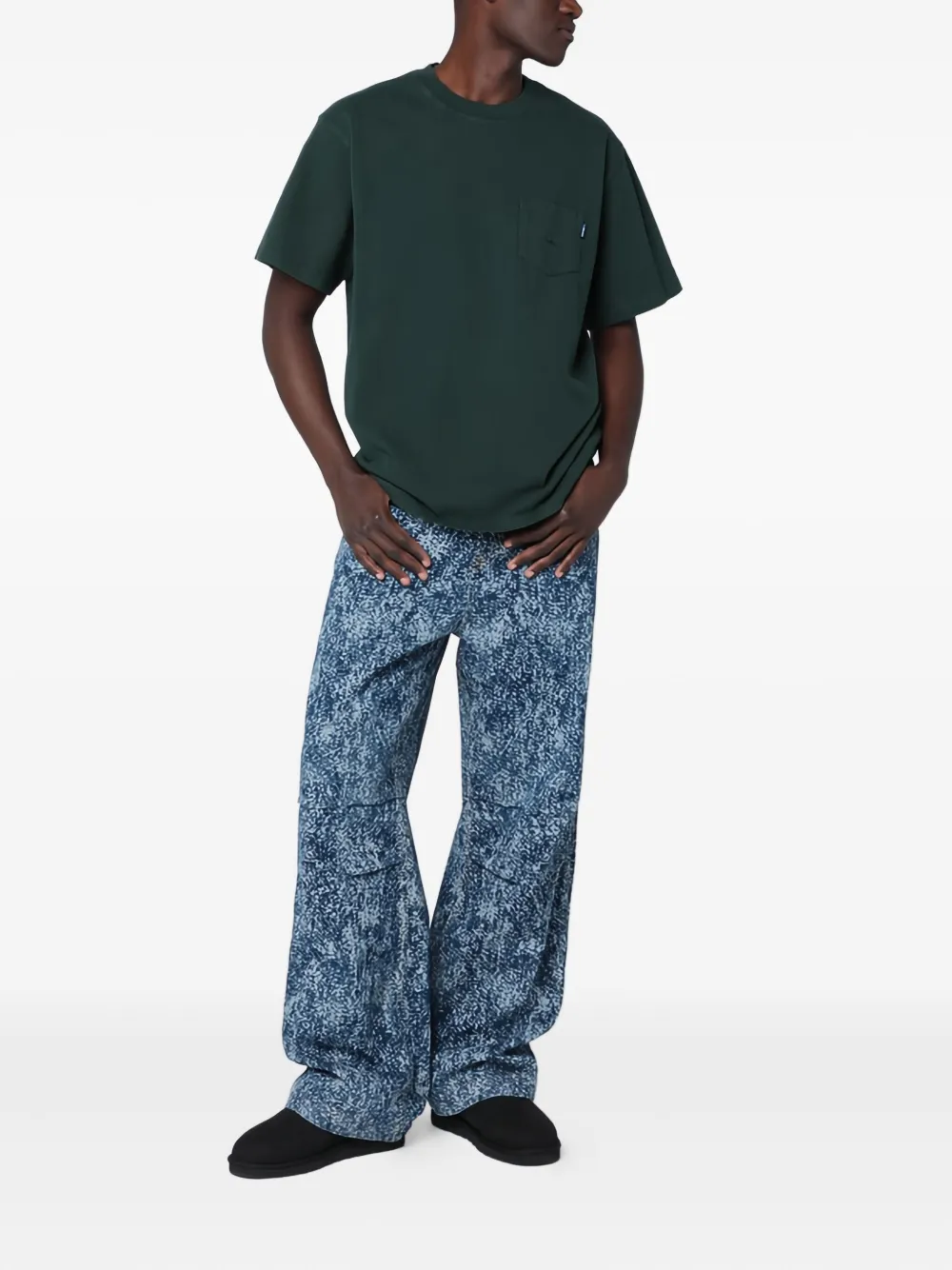 Awake NY T-shirt met geborduurd logo - Groen