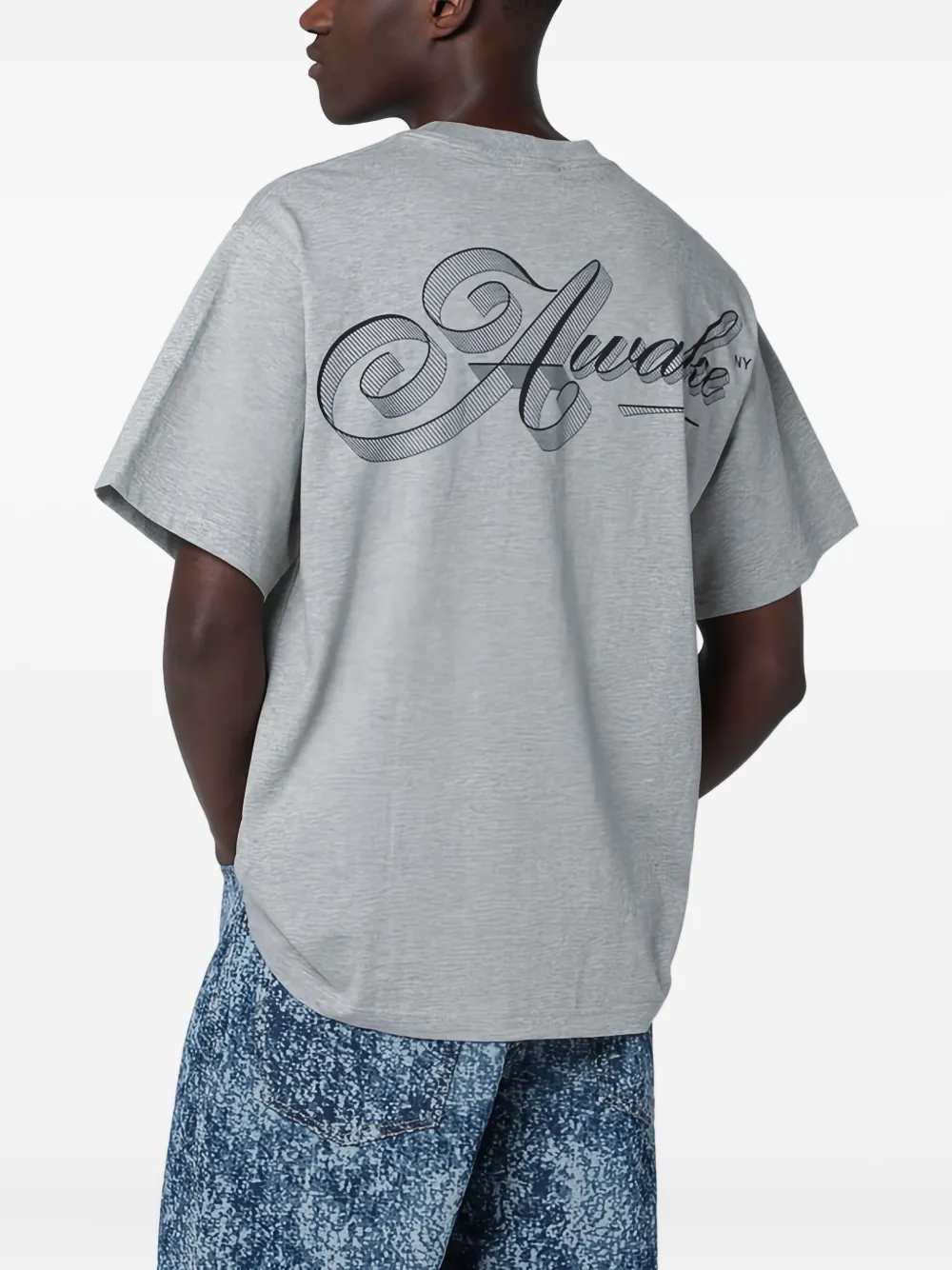 Awake Ny Short-sleeve Crew-neck T-shirt In Gray