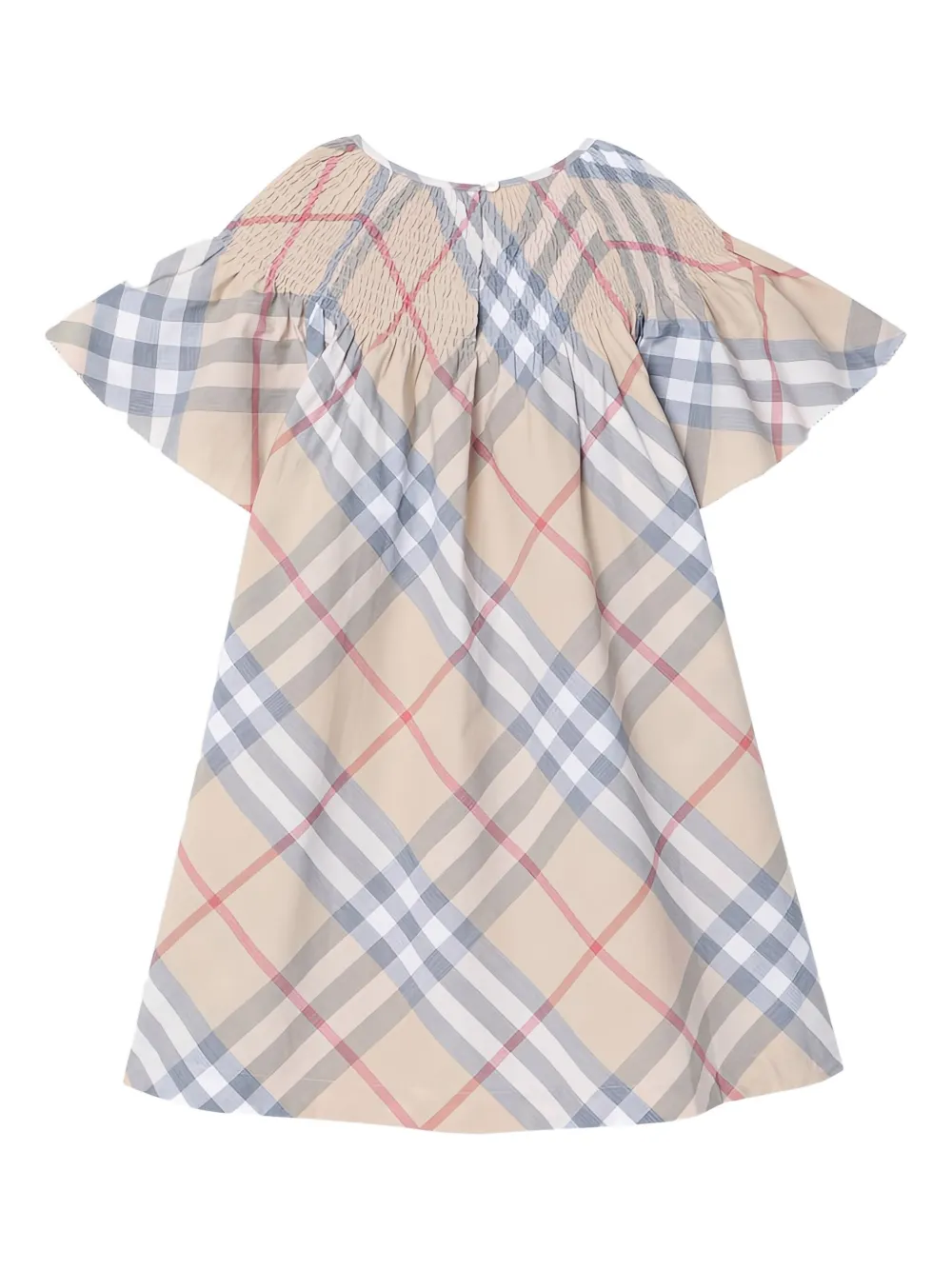 Burberry Kids Geruite gesmockte jurk - Beige