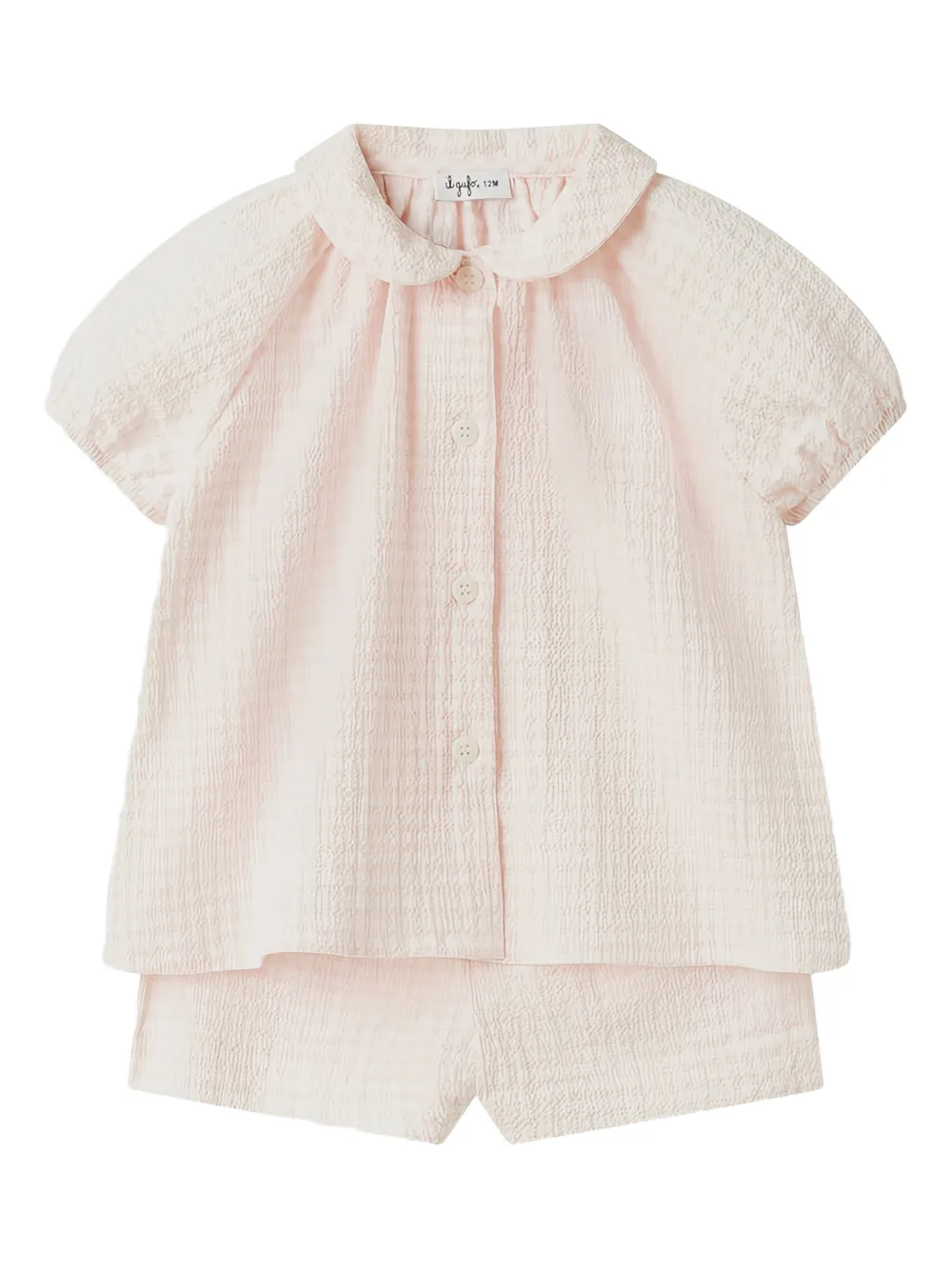 Il Gufo Shortset met Peter Pan-kraag Roze